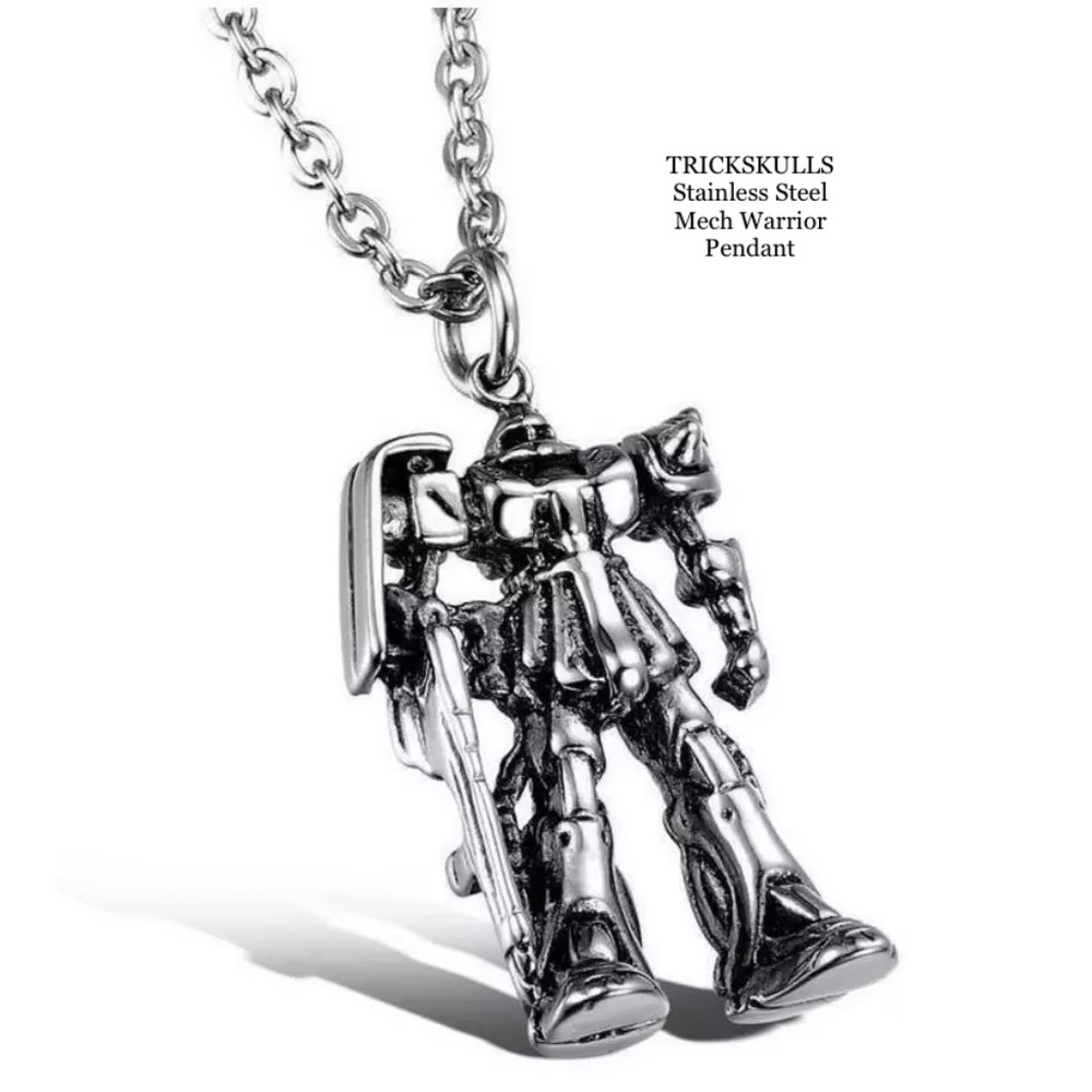 Mech Warrior Robot Gundam Anime Mechwarrior Gaming Charm 50cm Oval Link Chain